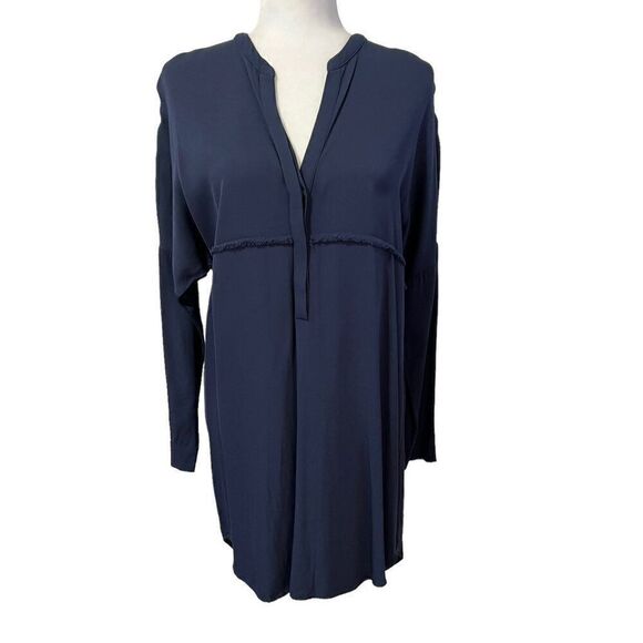 JAMES PERSE XSmall Blue Crepe Tunic Shirt Dress - Picture 2 of 14